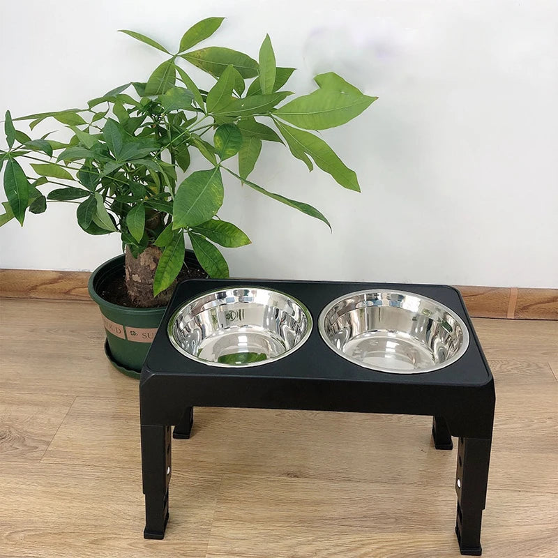 Elevated Dog Stand with Double Stainless Bowls