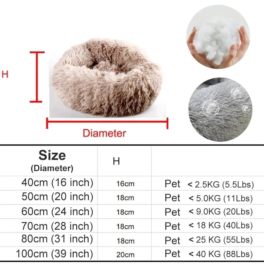 Round Soft Dog Bed