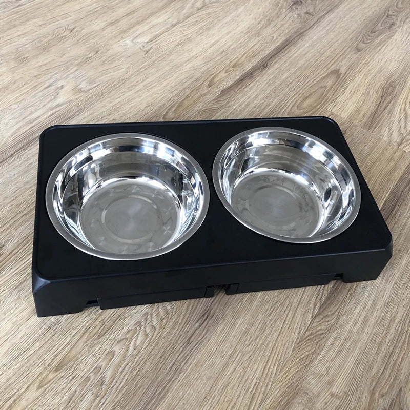 Elevated Dog Stand with Double Stainless Bowls