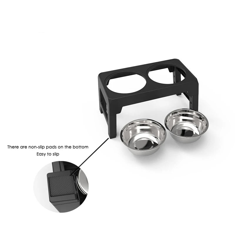 Elevated Dog Stand with Double Stainless Bowls